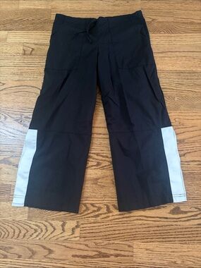 Black Boot-Cut Flare Pants with Contrast Side Panels